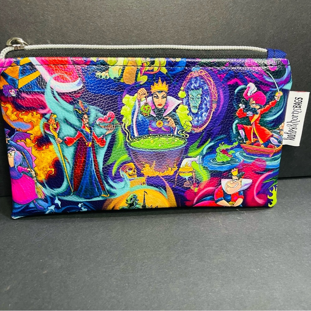 Disney Colorful Villains Themed Zipper Pouch Halos & Horns bags